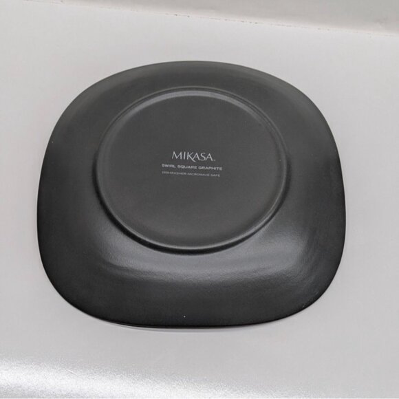 Mikasa Swirl Square Graphite Gray Dinner Plate 10 3/4" Modern Design - Picture 9 of 10